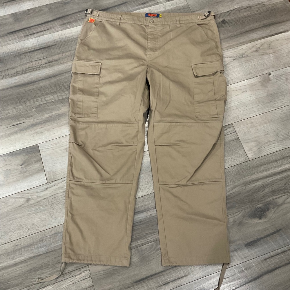 Empyre Mens Cargo Pants Tan Khaki Wide‎ Leg Utility Streetwear Size 42